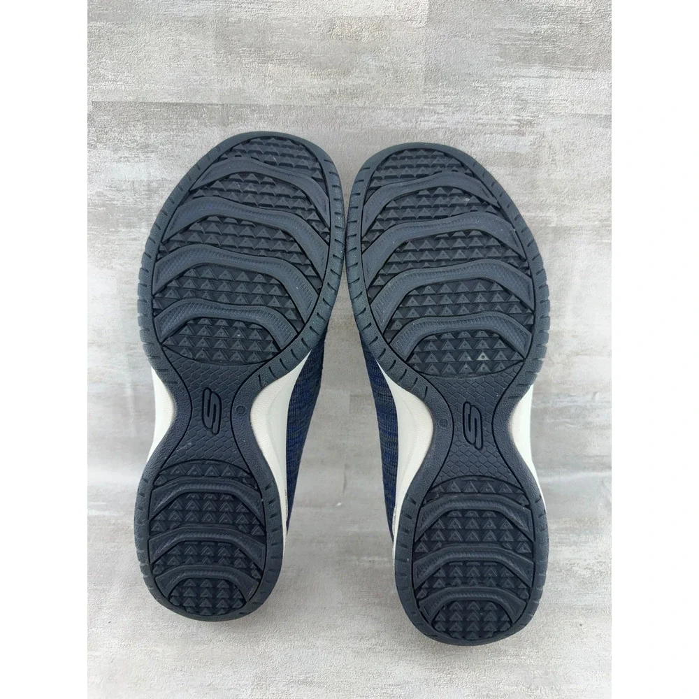 Skechers Relaxed Fit Navy Blue Knit Slip On Mule Sneakers 44915 Women Size 9